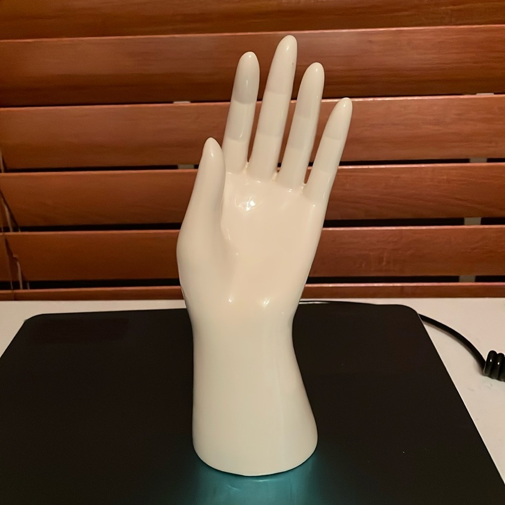 Ceramic hand 7 1/2” tall